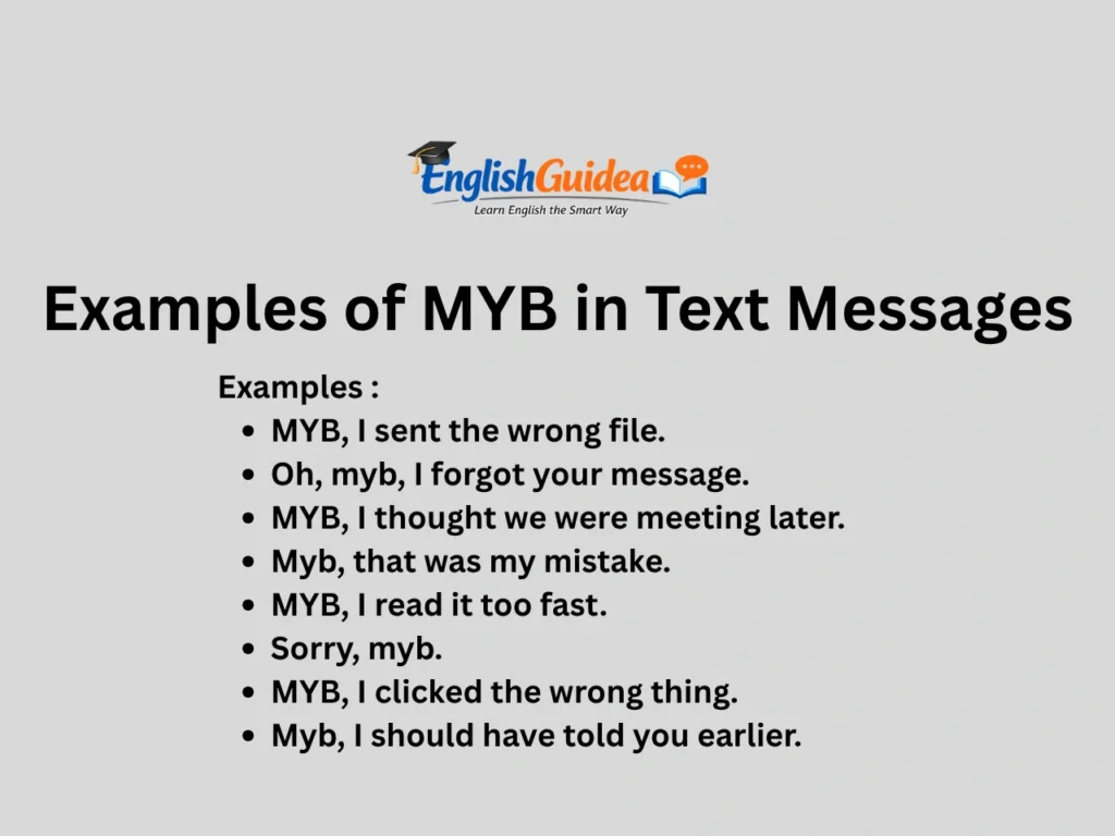 Examples of MYB in Text Messages