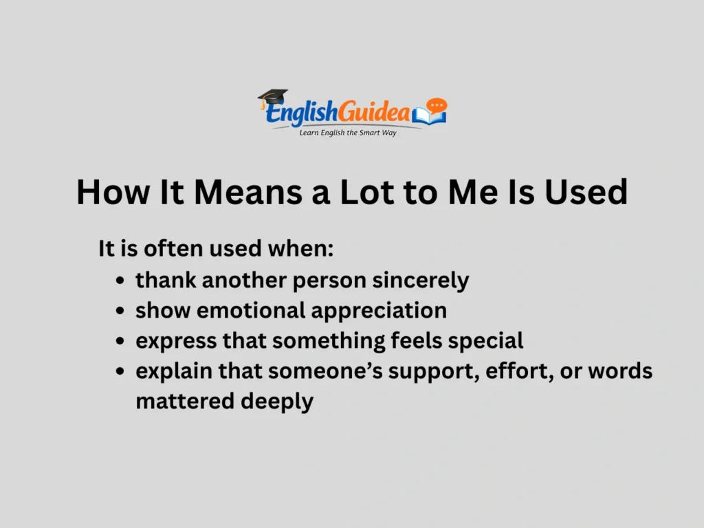 How It Means a Lot to Me Is Used