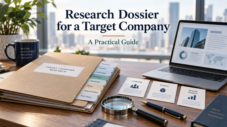 research dossier for target company